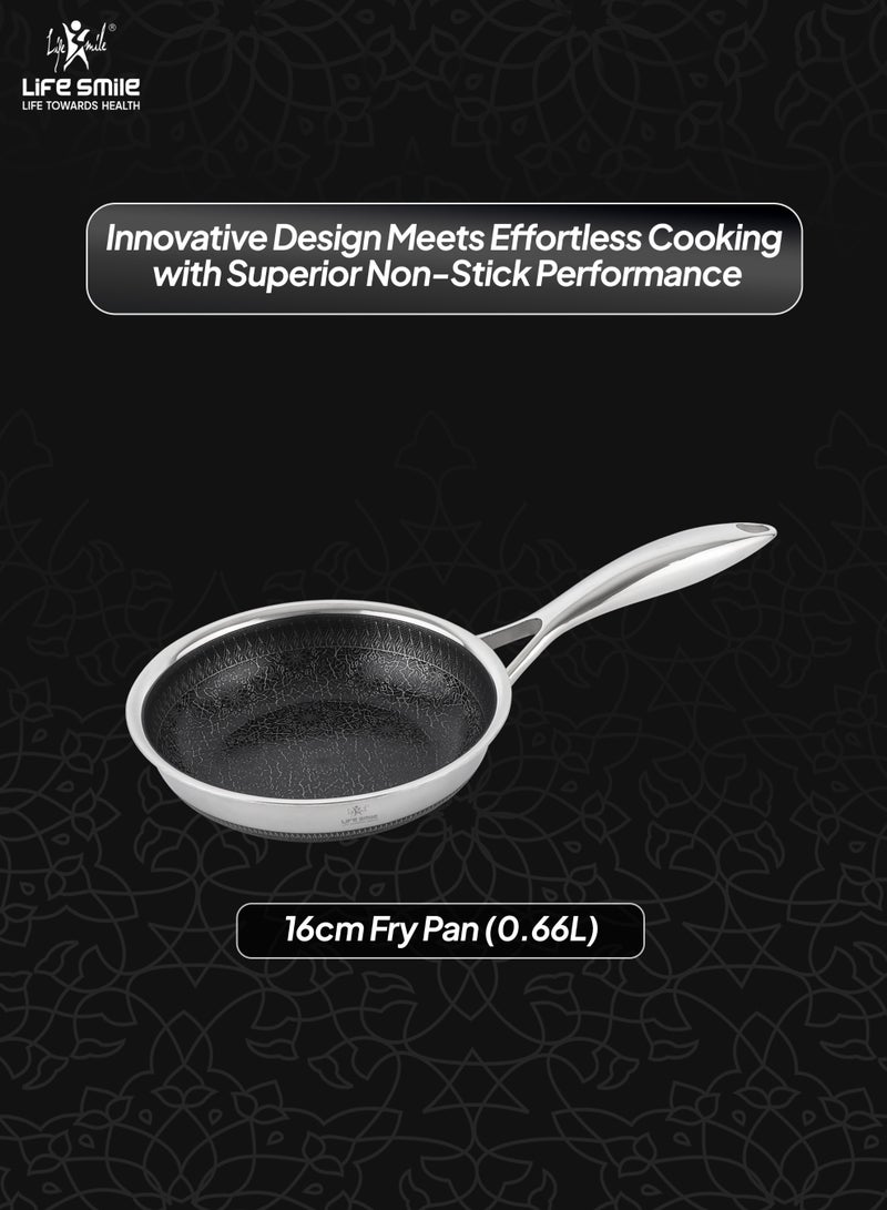 Life Smile 16cm Hybrid Stainless Steel Fry Pan (0.66L) – Non-Stick, Induction Bottom, Scratch-Resistant - Image 3